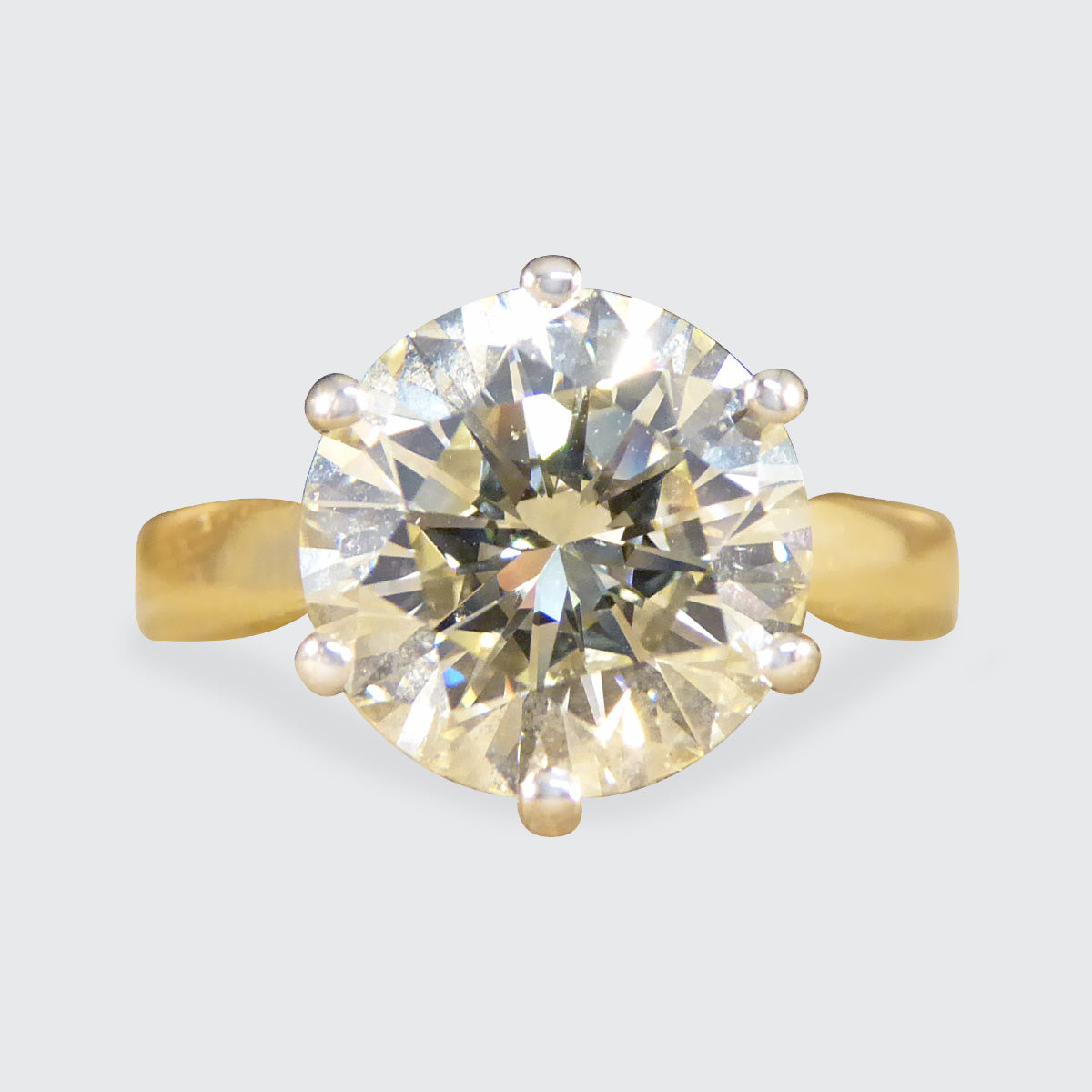 3.38ct Brilliant Cut Diamond Solitaire Engagement Ring in 18ct Gold - Wharfedale Antiques