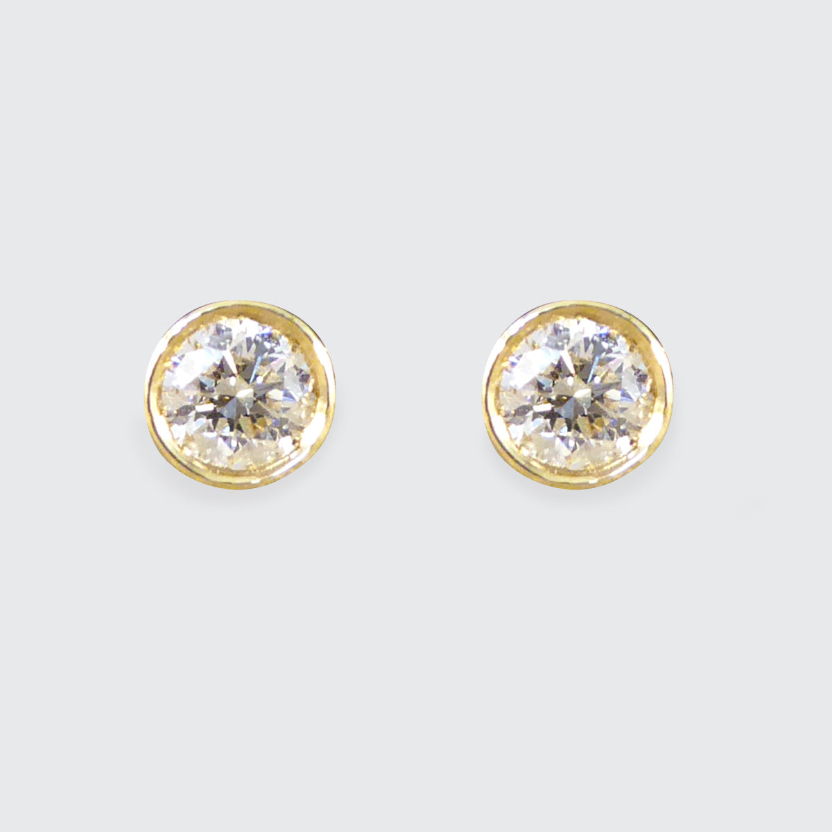 Brilliant Cut Collar Set 0.50ct Diamond Stud Earrings in 18ct Yellow Gold - Wharfedale Antiques
