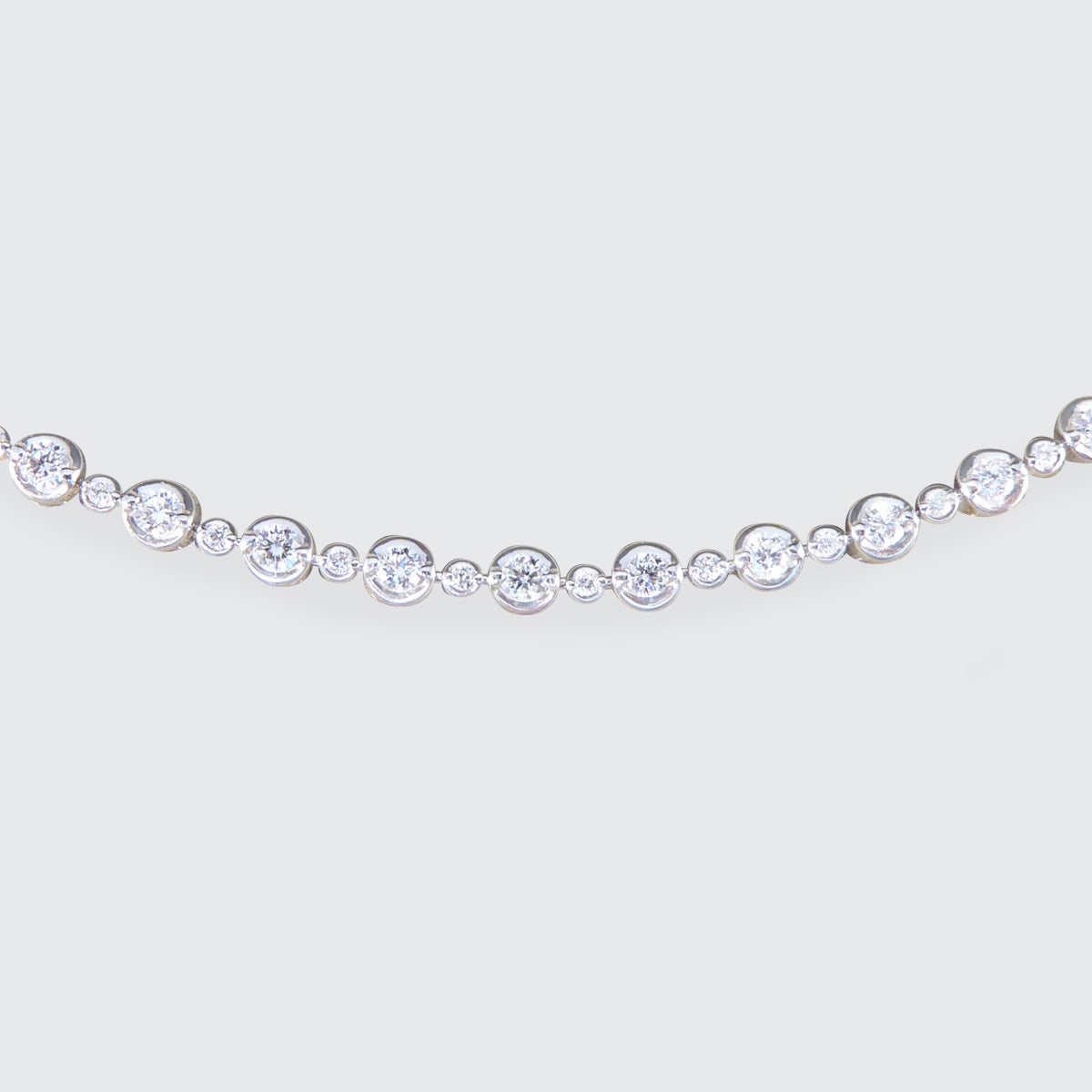 Little and Large Alternating Diamond Tennis Bracelet in 18ct White Gold