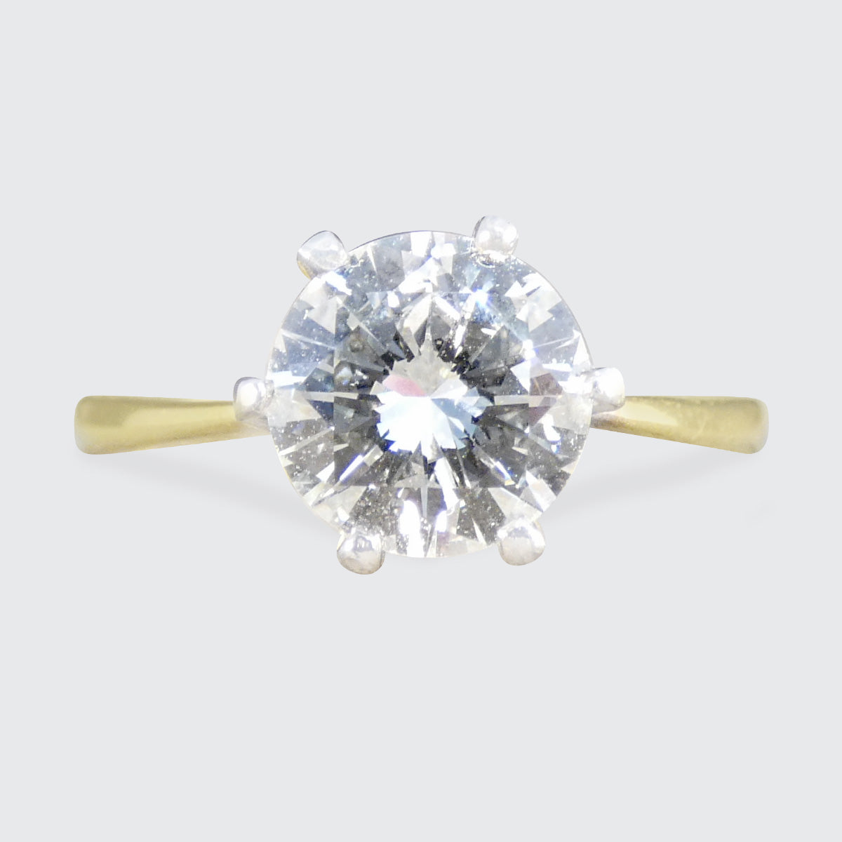 Vintage 1.79ct Diamond Solitaire Engagement Ring in 18ct Yellow and White Gold