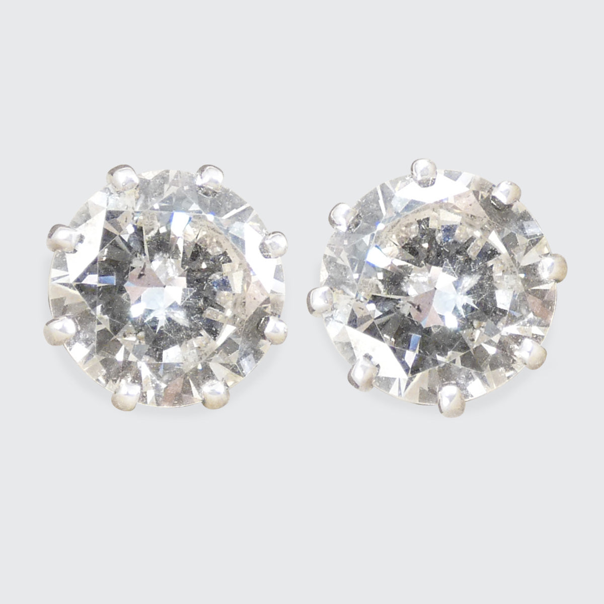 3.74ct Diamond Stud Earrings in 18ct White Gold with Alpha Backs