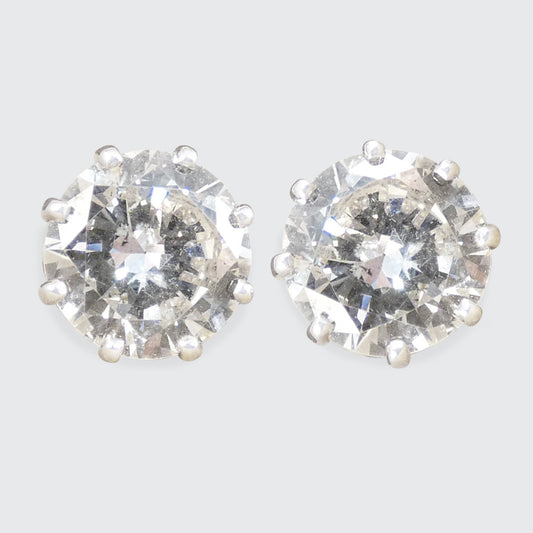 3.74ct Diamond Stud Earrings in 18ct White Gold with Alpha Backs