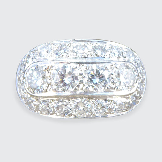 1.26ct Four Stone Diamond Cluster Ring in 14ct White Gold - Wharfedale Antiques