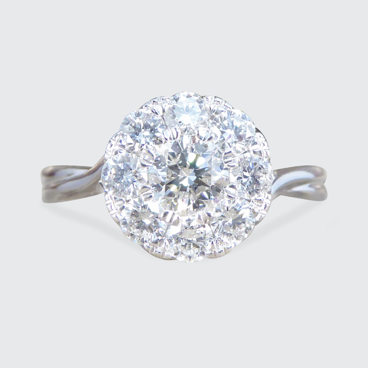 Diamond 3.00ct Solitaire Illusion Ring in Platinum - Wharfedale Antiques