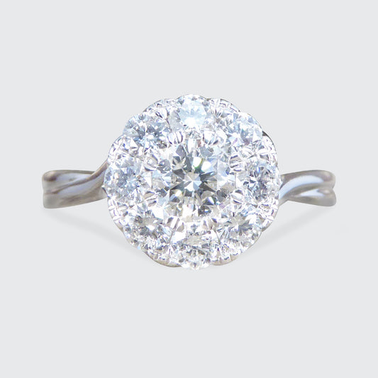 Diamond 3.00ct Solitaire Illusion Ring in Platinum - Wharfedale Antiques