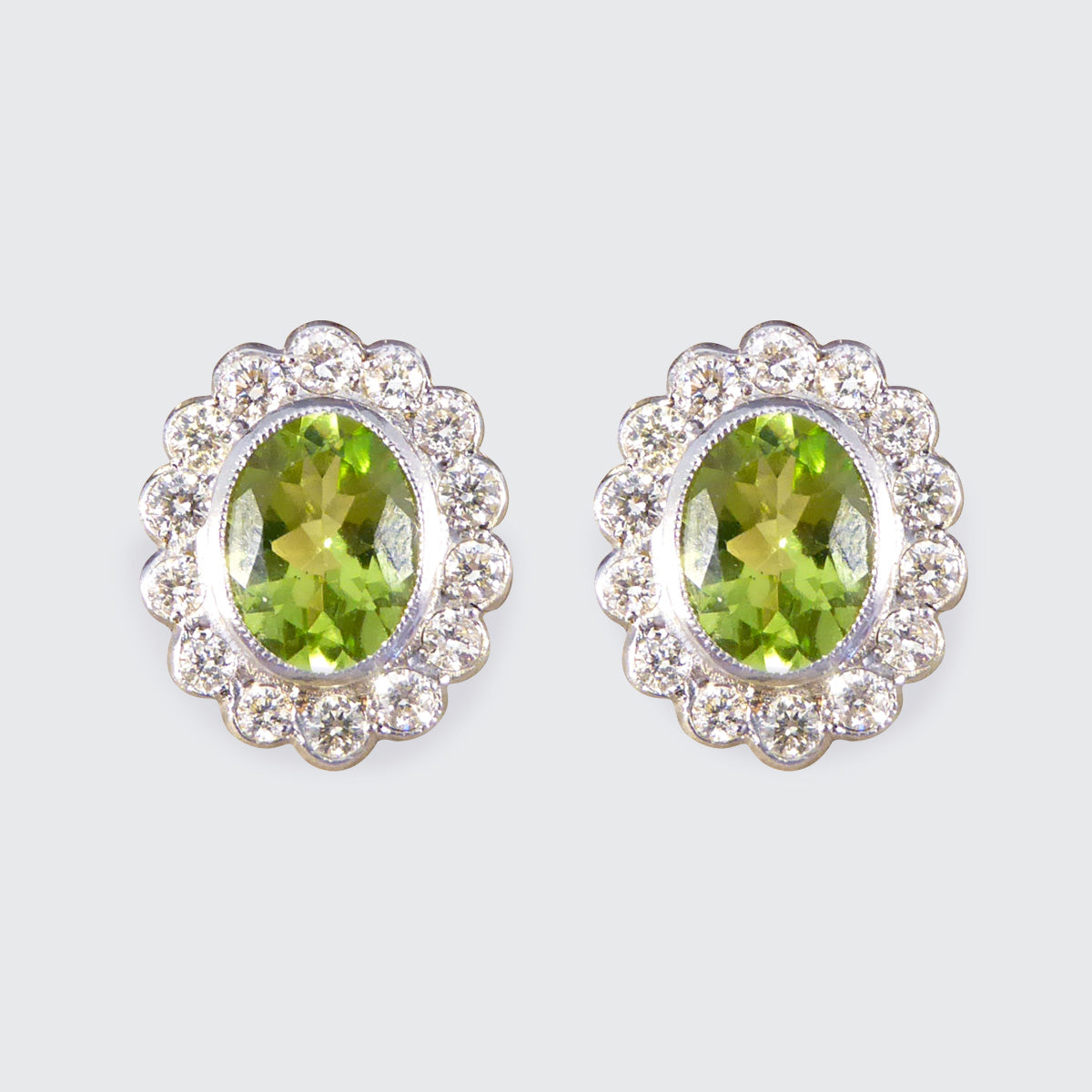 Peridot and diamond earrings hotsell