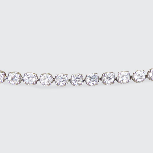 Brilliant Cut Diamond 3.00ct Flexi-link Tennis Bracelet in 18ct White Gold - Wharfedale Antiques