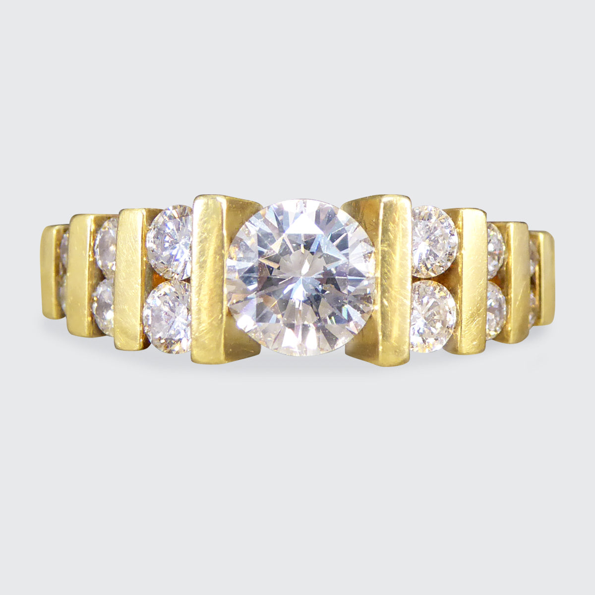 Vintage Diamond Stage Stepped Ring in 18ct Yellow Gold - Wharfedale Antiques