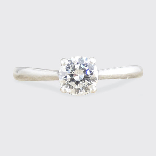 Diamond solitaire engagement ring in Platinum.