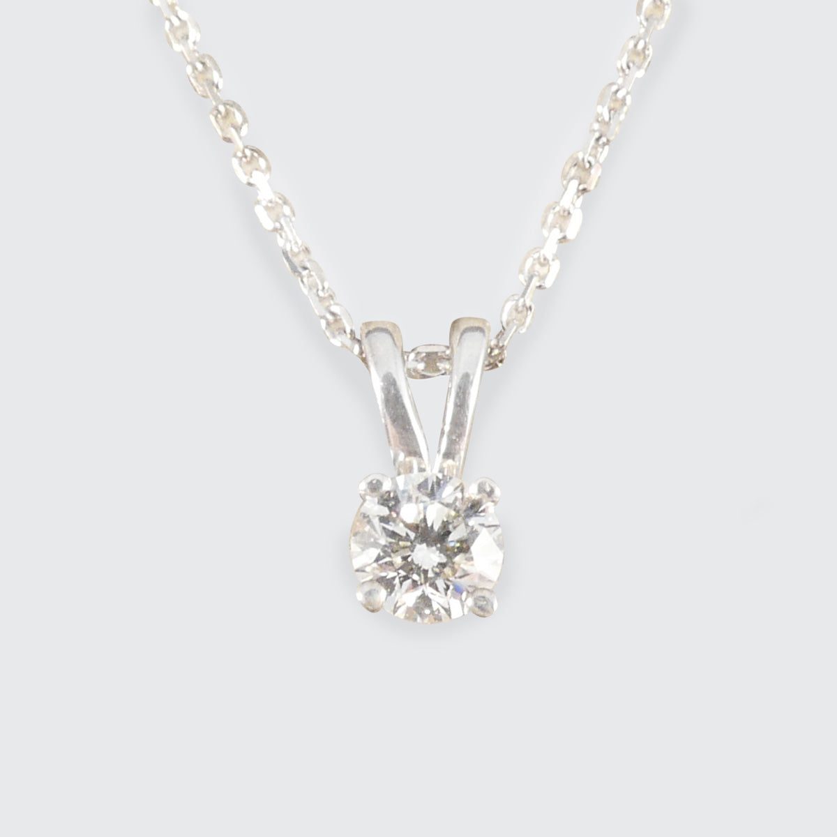 Diamond necklace on a white background