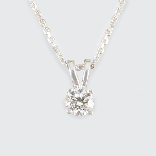 Diamond necklace on a white background