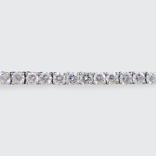 4.83ct Diamond Tennis Bracelet with Box Setting in 18ct White Gold - Wharfedale Antiques