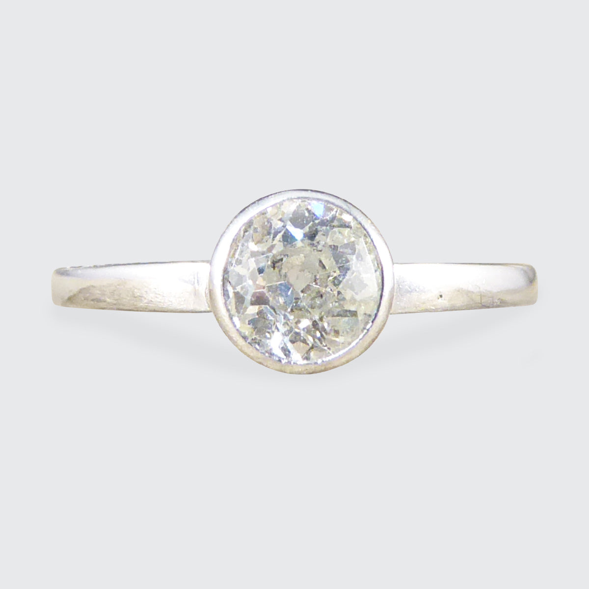 Vintage 0.50ct Old European Cut Diamond Ring in 14ct White Gold - Wharfedale Antiques