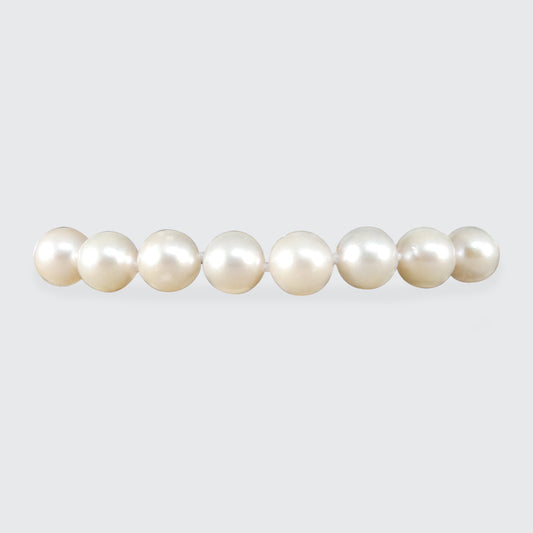 Akoya Cultured White Pearl Bracelet with 9ct Yellow Gold Clasp