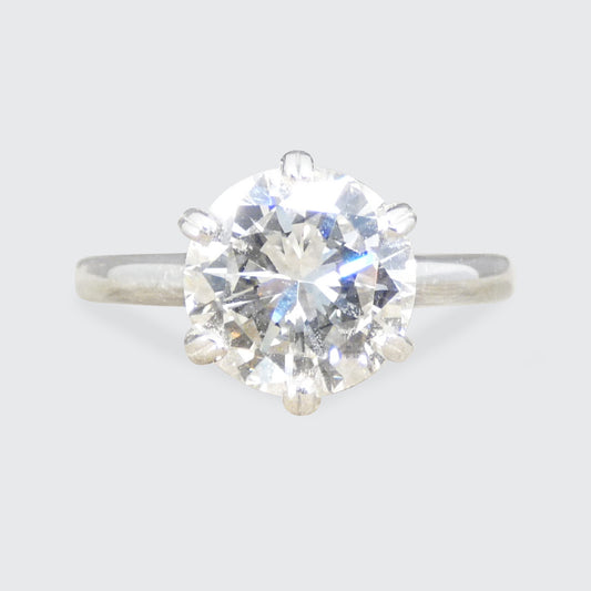 2.19ct Brilliant Cut Diamond Solitaire Engagement Ring in Platinum