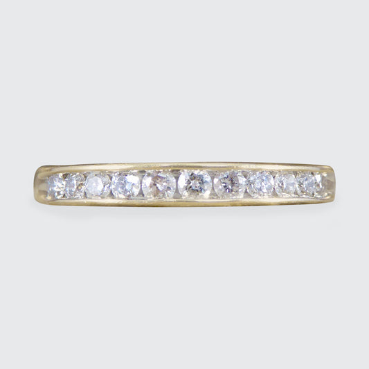 0.25ct Diamond Channel Set Half Eternity Ring in 9ct Yellow Gold - Wharfedale Antiques