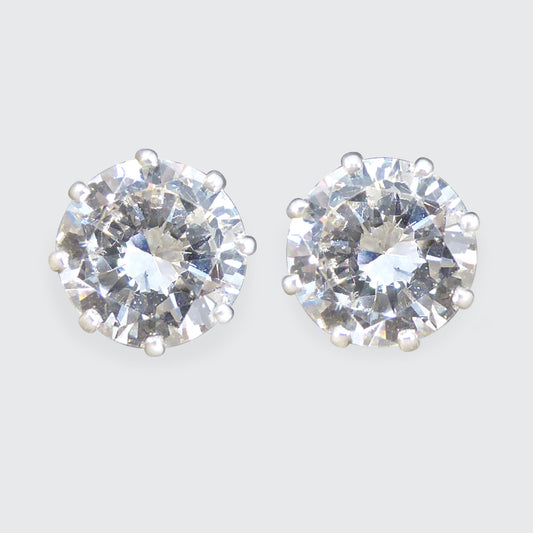 3.81ct Diamond Stud Earrings in 18ct White Gold with Alpha Backs