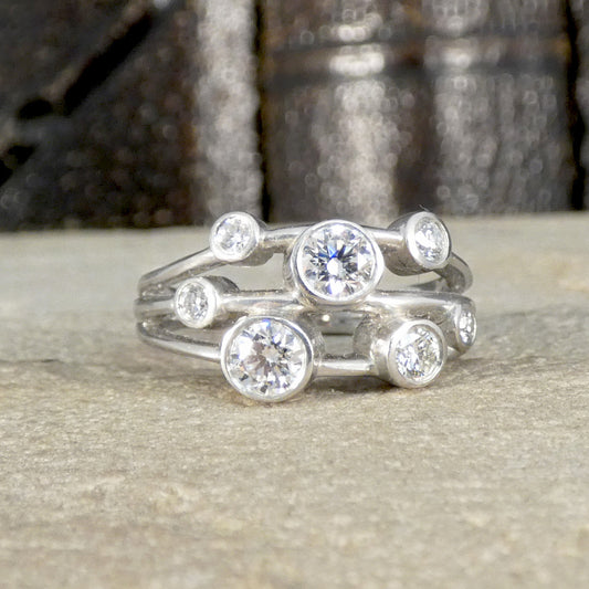A gorgeous bright and beautiful diamond set bubble style ring in platinum.