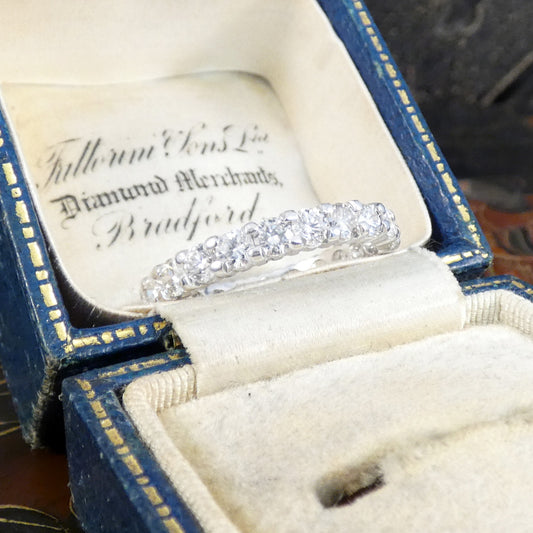 Brilliant Cut 2.00ct Diamond Full Eternity Ring in 18ct White Gold set with shared claw settings.