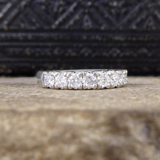 Diamond Set Eternity Ring with 0.88ct Modern Brilliant Cut Diamonds in Platinum - Wharfedale Antiques