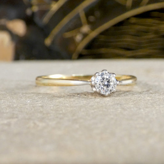 Diamond Solitaire Ring in 18ct Yellow Gold