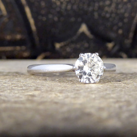 Diamond 0.50ct Solitaire Engagement Ring in Platinum - Wharfedale Antiques