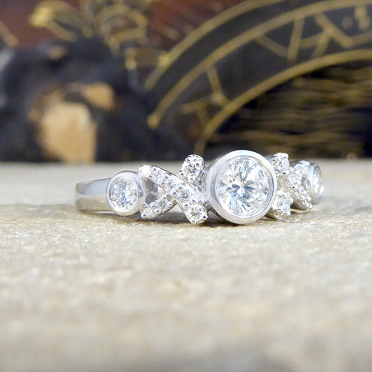 Diamond set Hugs and Kisses Ring in 18ct White Gold - Wharfedale Antiques