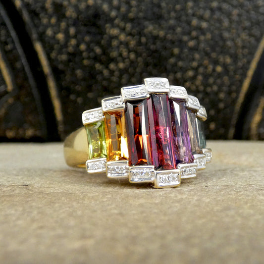 Bellarri Ultimate Colour Multigem Set Ring in 18ct Yellow Gold - Wharfedale Antiques