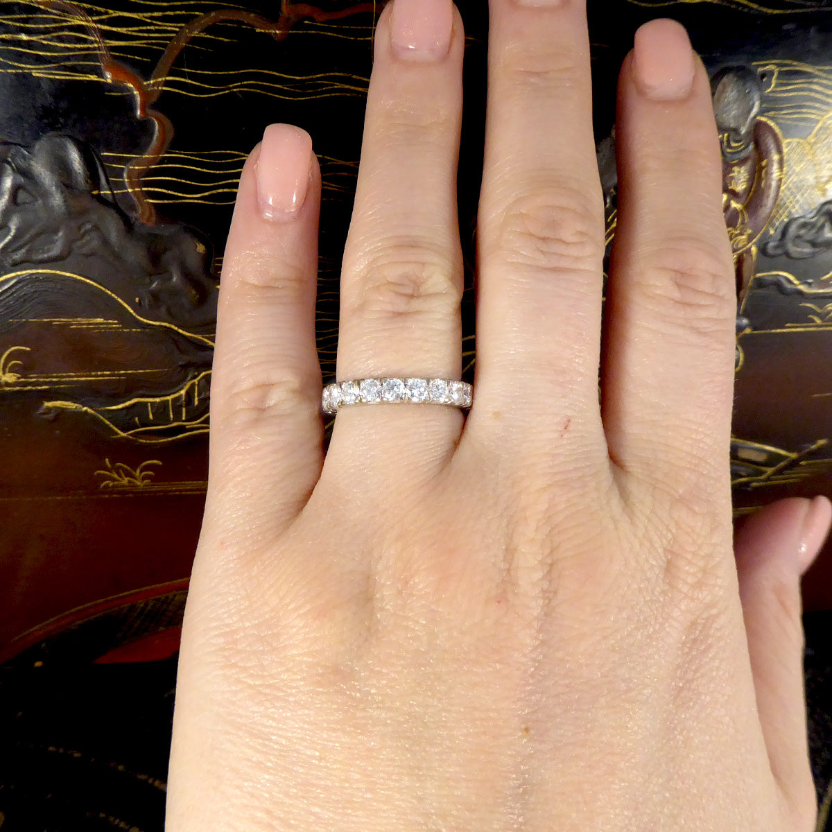Vintage 2.31ct Diamond Full Eternity Ring in Platinum - Wharfedale Antiques
