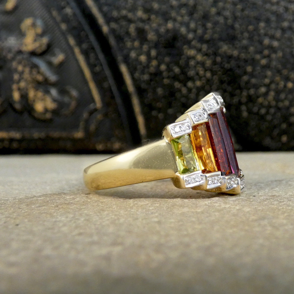 Bellarri Ultimate Colour Multigem Set Ring in 18ct Yellow Gold - Wharfedale Antiques