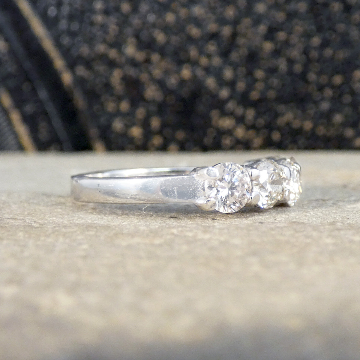 1.52ct Brilliant Cut Diamond Five Stone Ring in 18ct White Gold - Wharfedale Antiques