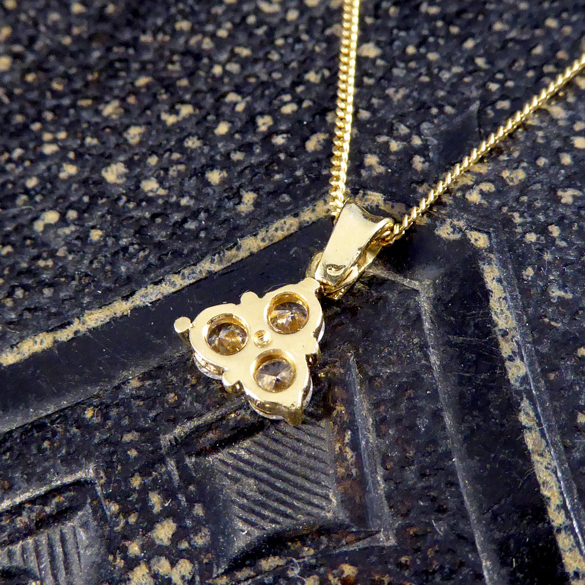 0.50ct Brilliant Cut Diamond Triangle Necklace in 18ct Yellow Gold