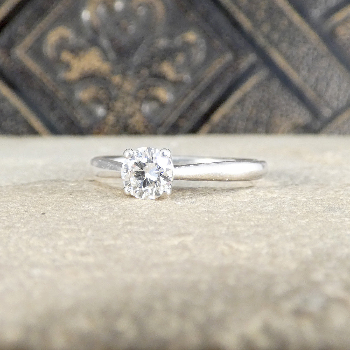 Perfect and classic 0.50ct diamond solitaire ring in platinum.