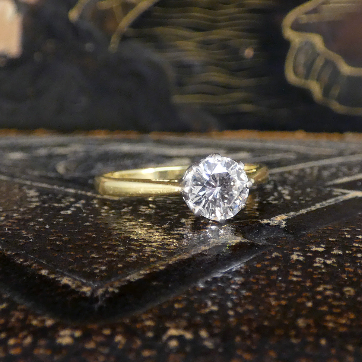 A classic and timeless engagement ring set with a 0.77ct brilliant cut diamond.