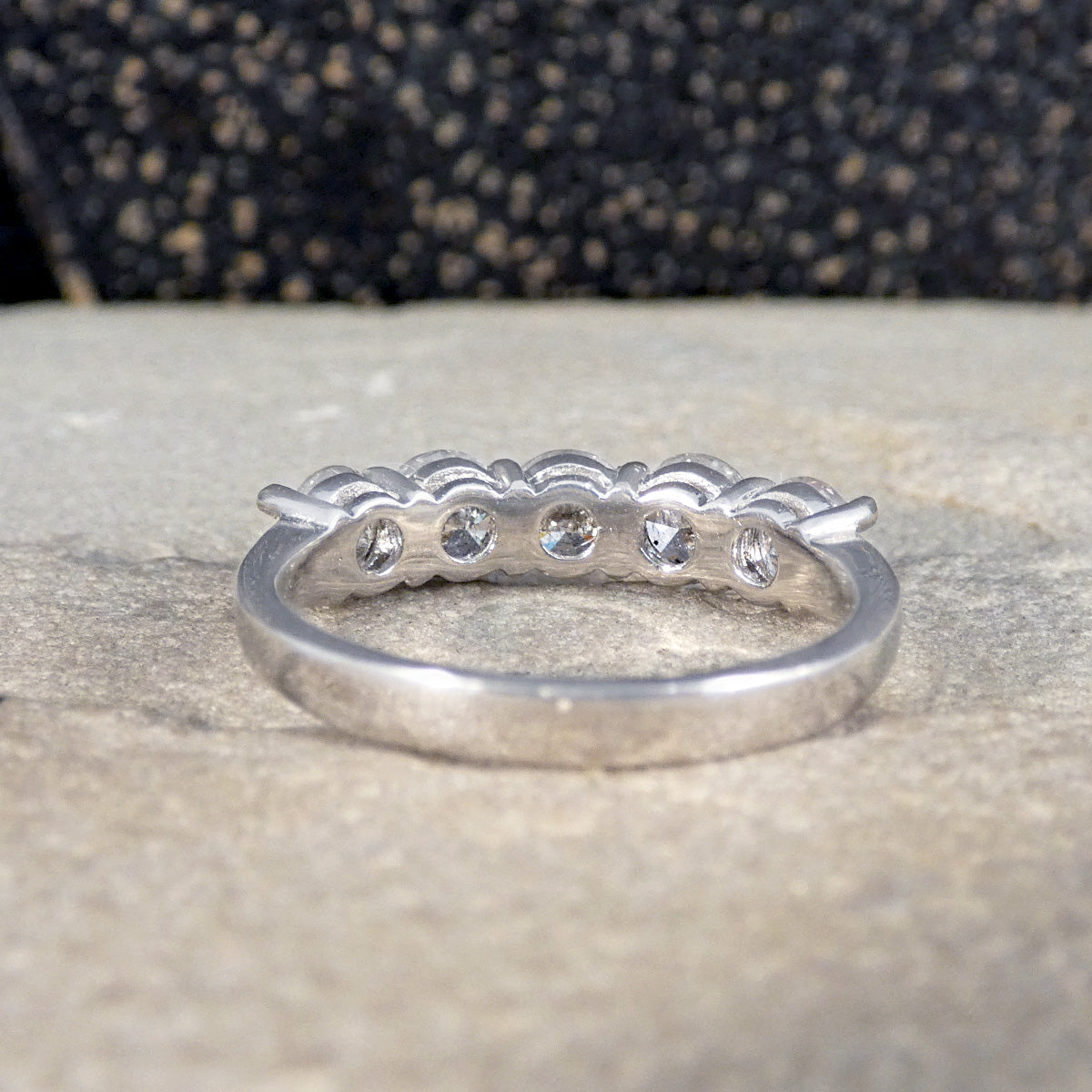 1.52ct Brilliant Cut Diamond Five Stone Ring in 18ct White Gold - Wharfedale Antiques