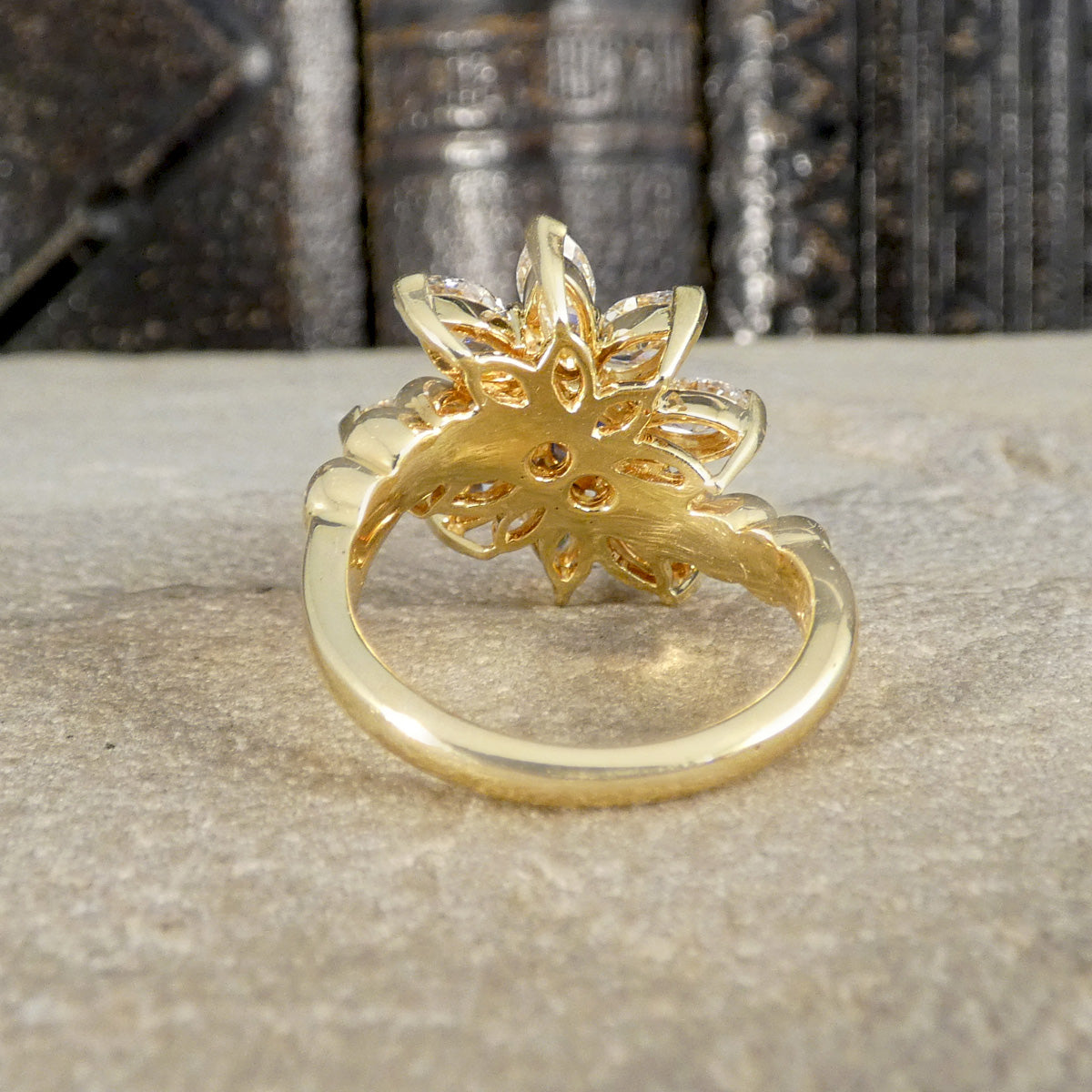 Back view of one of a kind Kutchinsky ring in 18ct yellow gold.