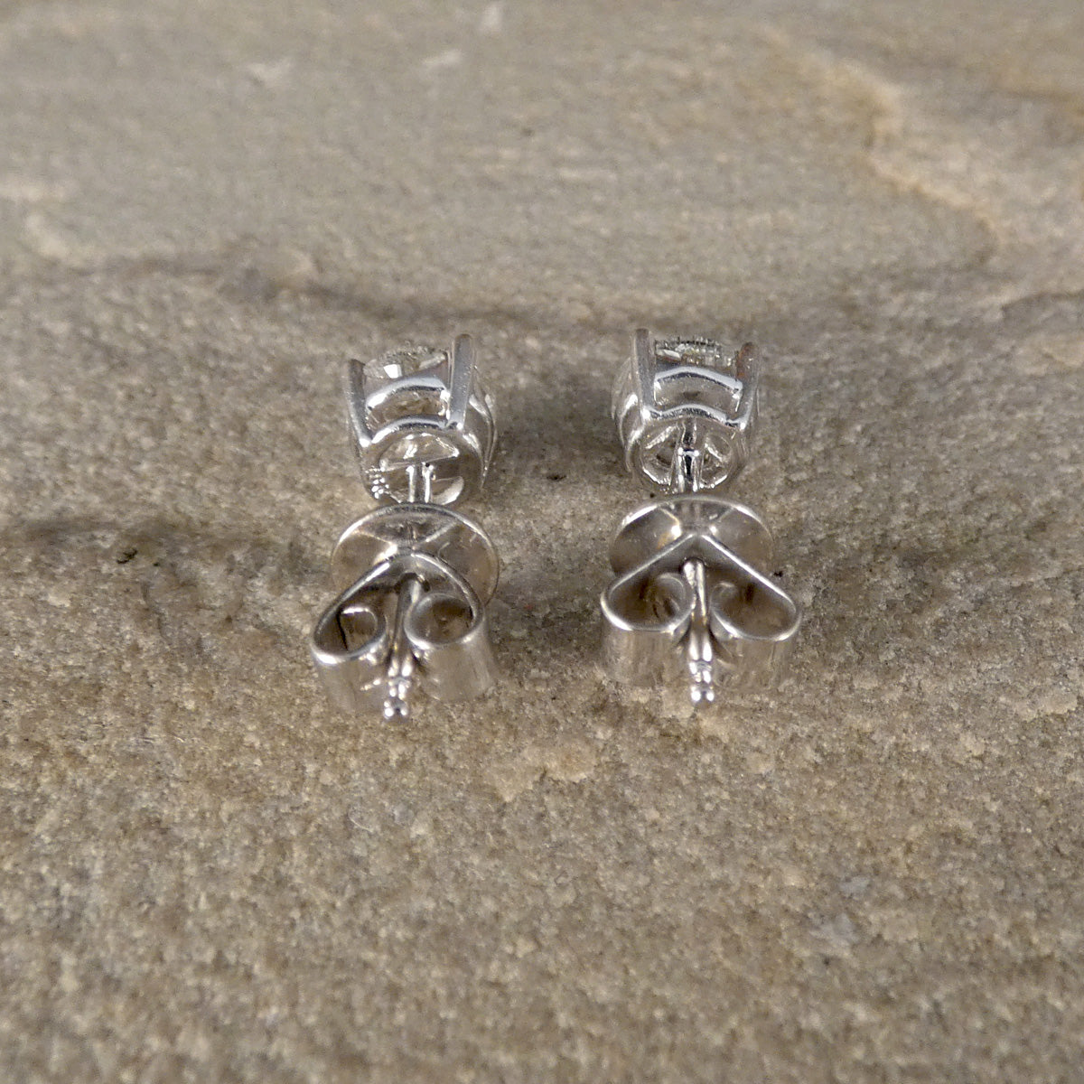 Diamond Pie Set Illusion Cluster Earrings in 18ct White Gold - Wharfedale Antiques