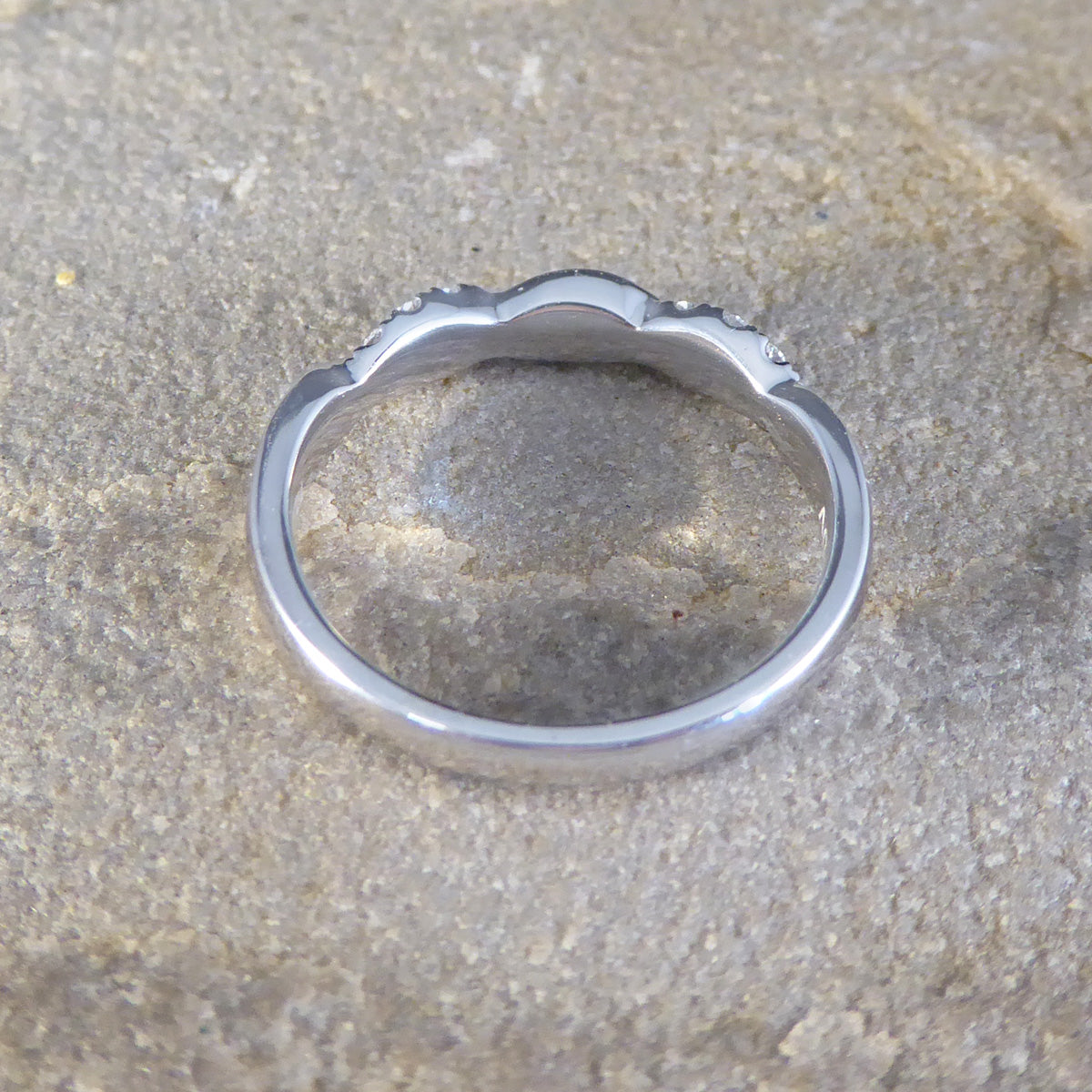 Diamond Twist Band Ring in 18ct White Gold