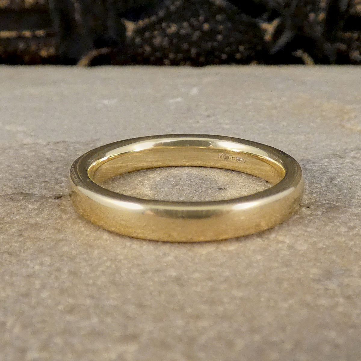 Back view of half eternity w=ring showing closed back setting for comfort.