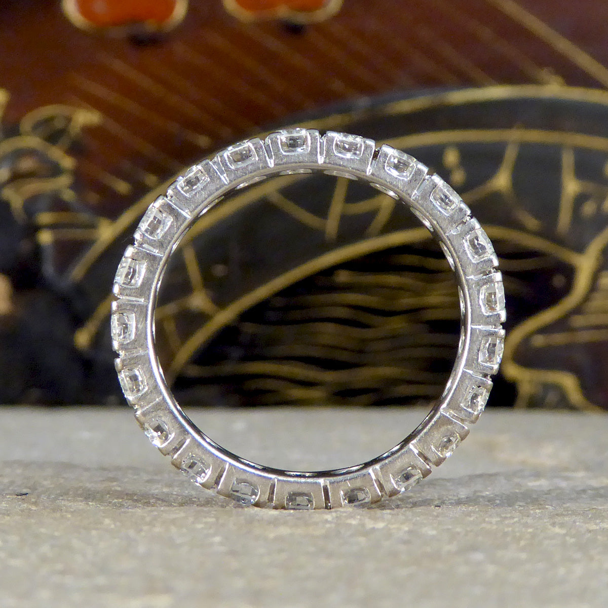 Vintage 2.31ct Diamond Full Eternity Ring in Platinum - Wharfedale Antiques