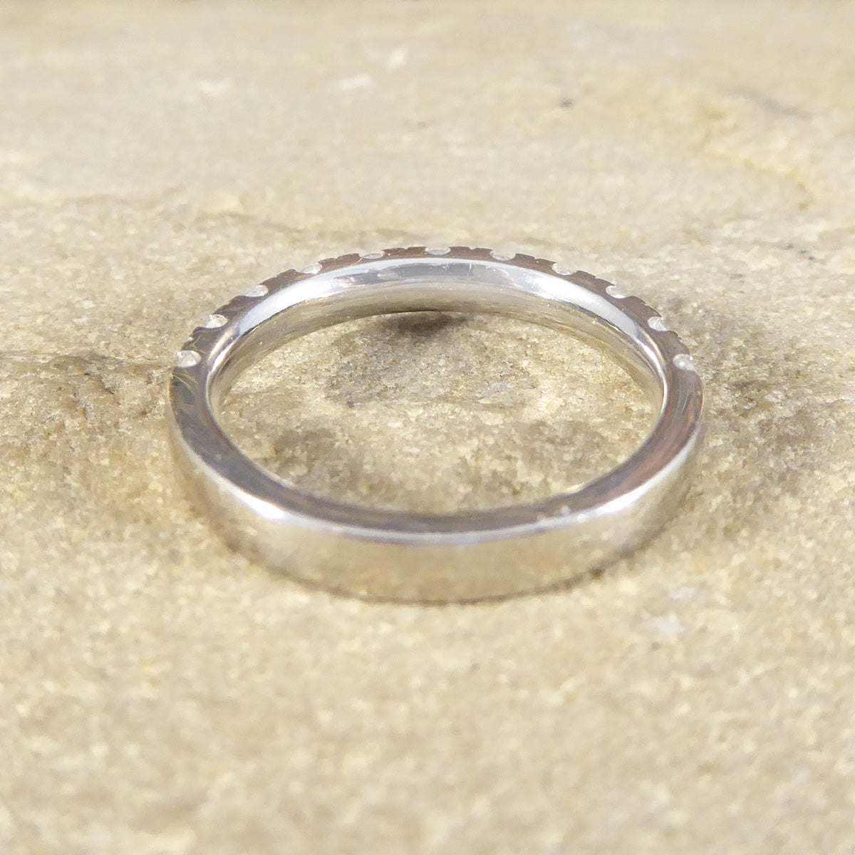 Modern Diamond Half Eternity Ring in Platinum - Wharfedale Antiques
