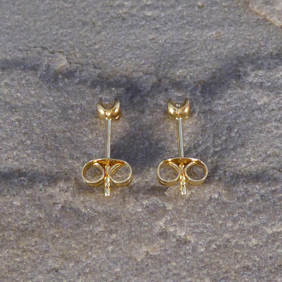 Diamond Stud Earrings in 18ct Yellow Gold - Wharfedale Antiques