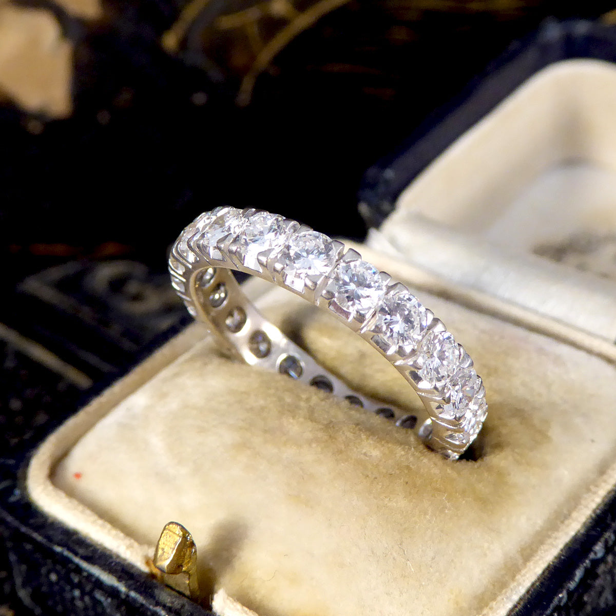 Vintage 2.31ct Diamond Full Eternity Ring in Platinum - Wharfedale Antiques