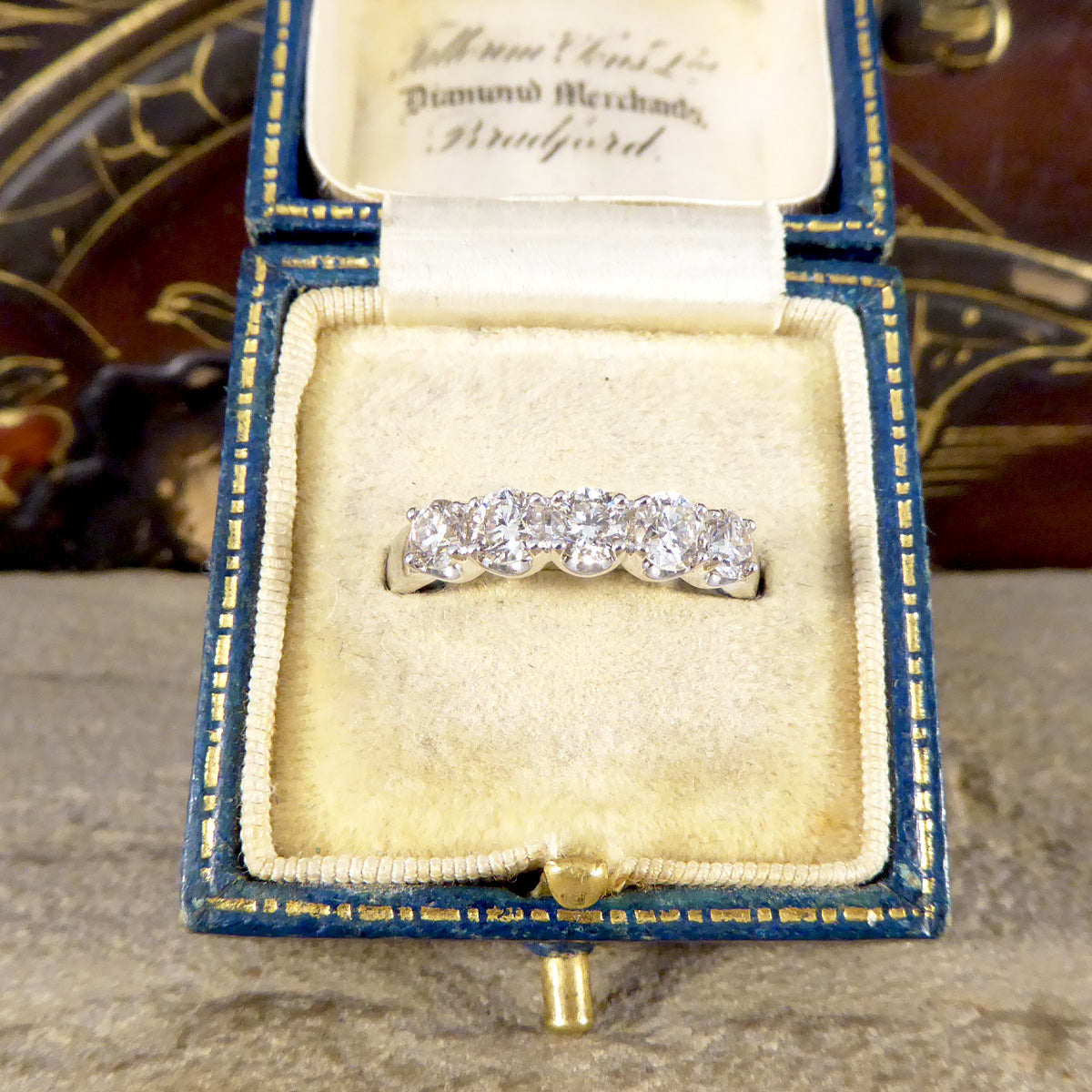 Eternity Style 1.00ct Brilliant Cut Diamond Five Stone Ring in Platinum - Wharfedale Antiques