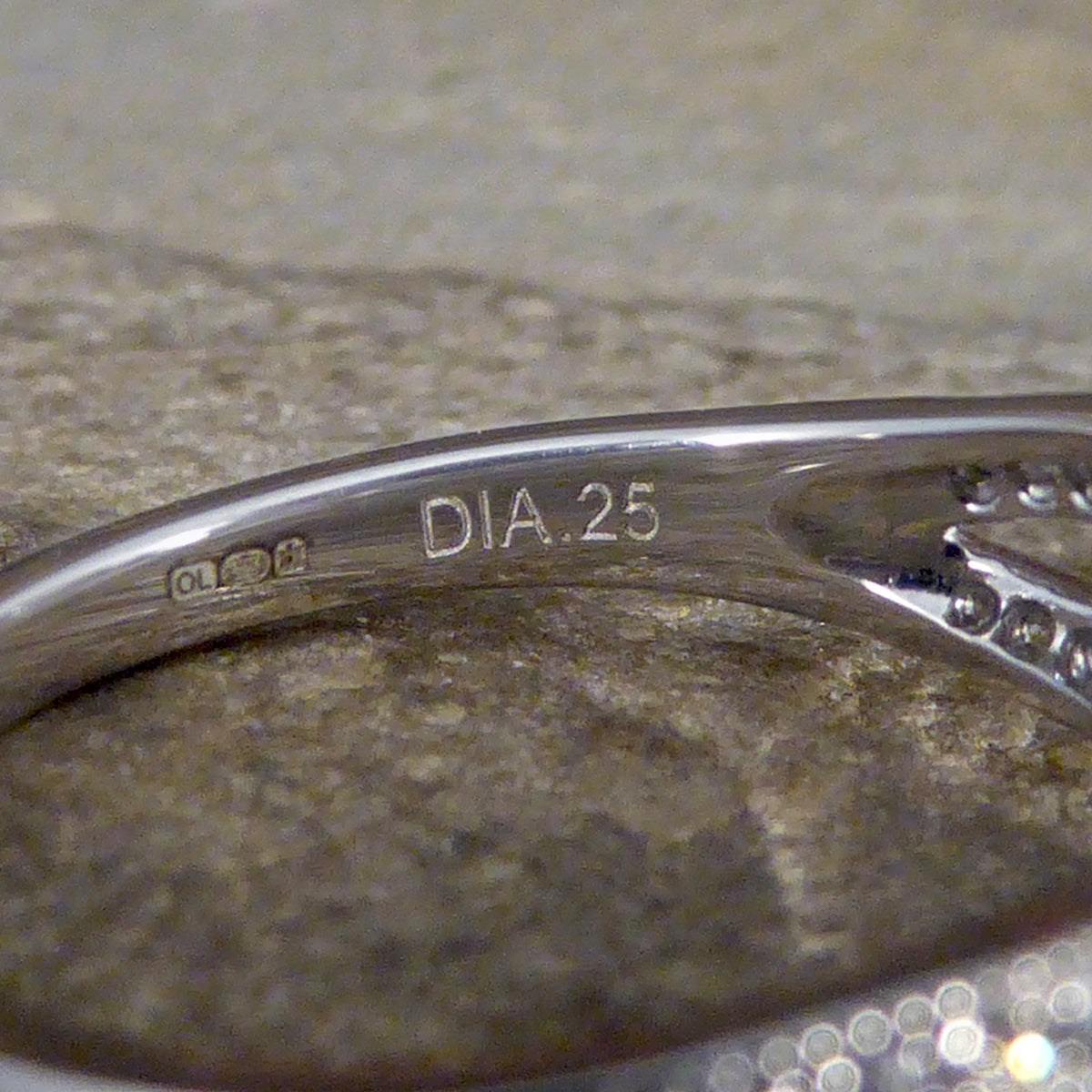 Diamond Set Milgrain Plait Half Eternity Ring in White Gold - Wharfedale Antiques
