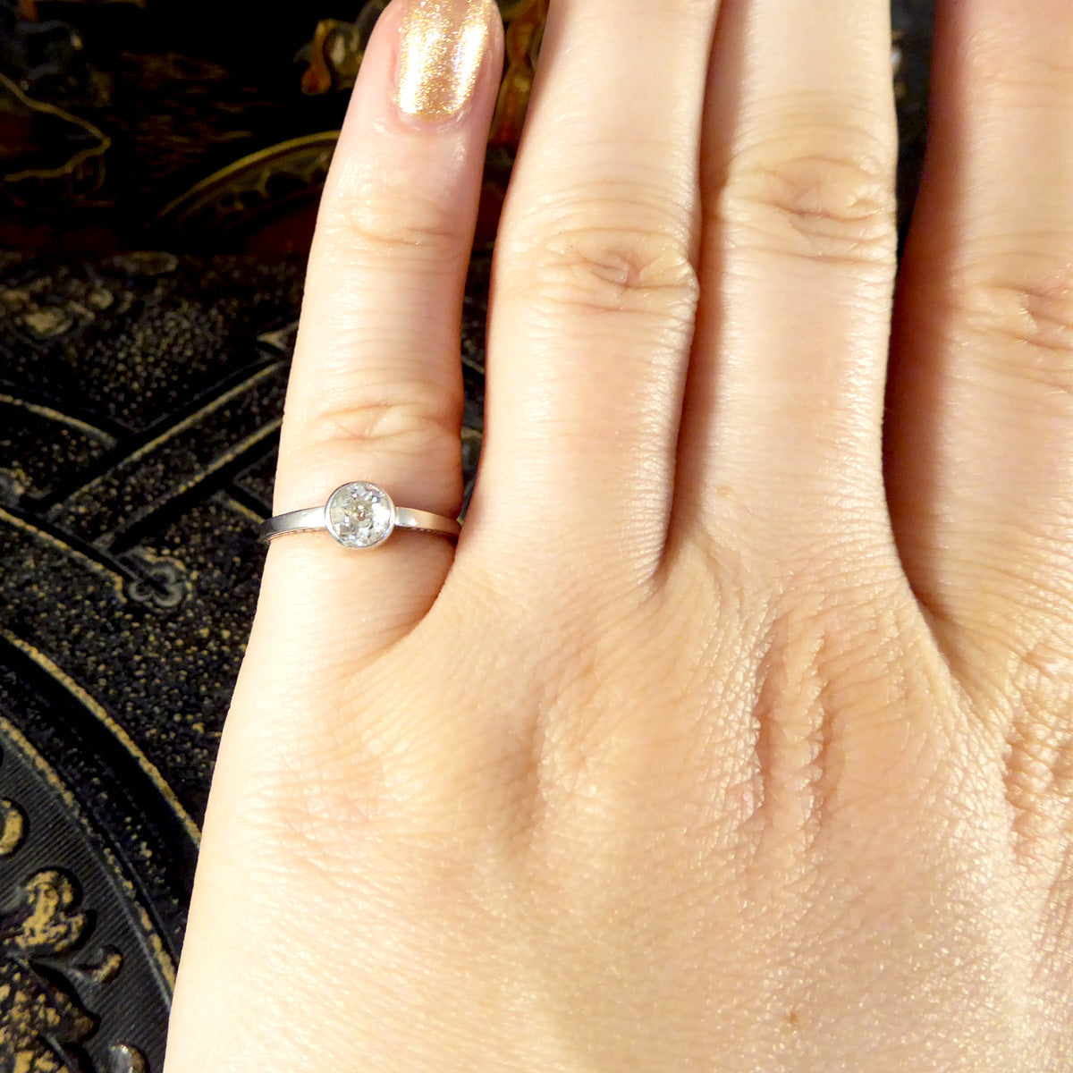 Vintage 0.50ct Old European Cut Diamond Ring in 14ct White Gold - Wharfedale Antiques