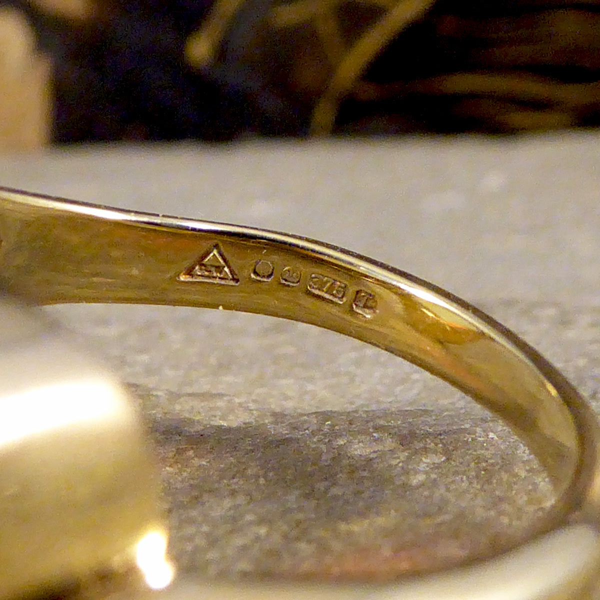 Vintage Pear Cut Opal and Diamond Toi Et Moi Style Ring in Yellow Gold - Wharfedale Antiques