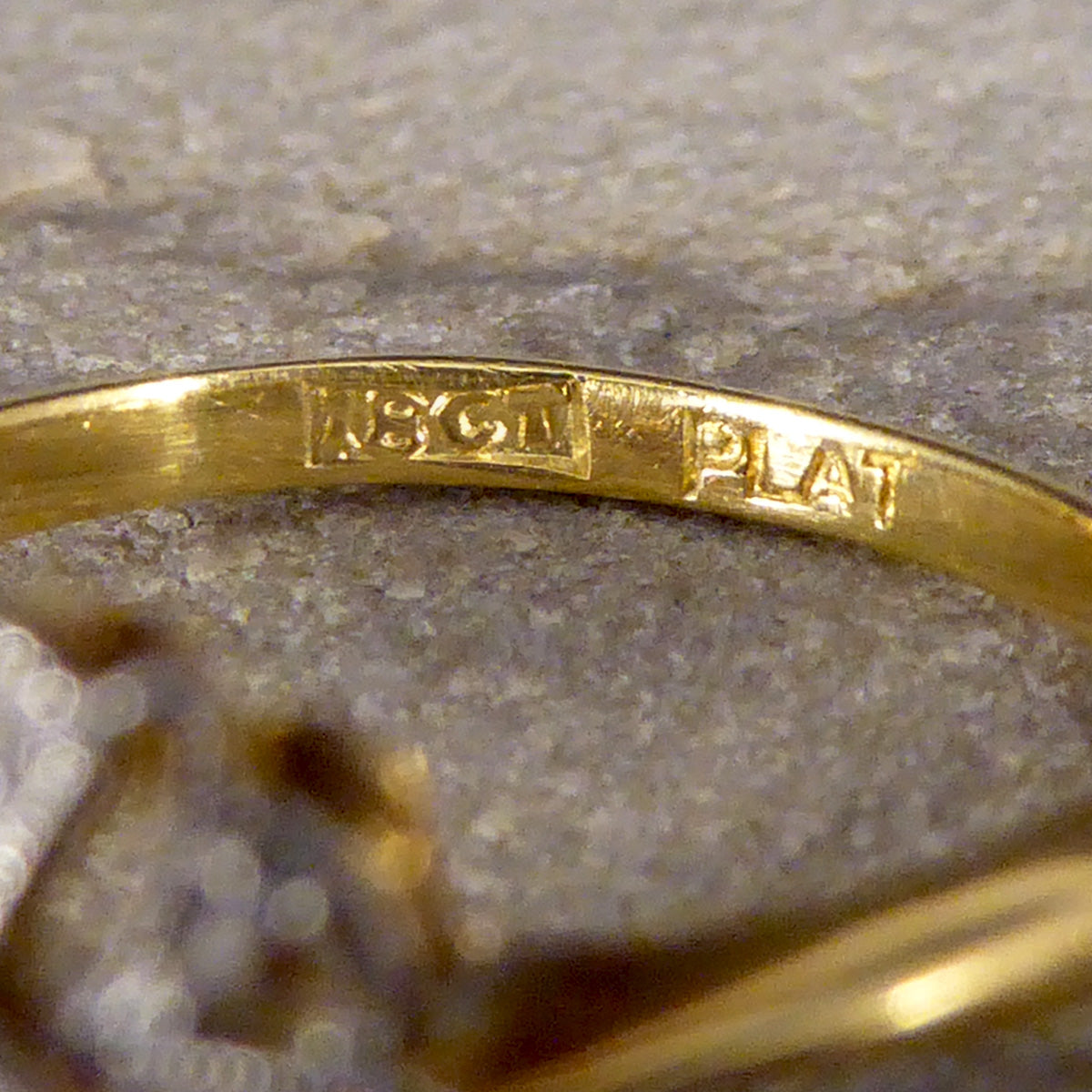 Edwardian Diamond Set Floral Ring in 18ct Yellow Gold and Platinum - Wharfedale Antiques