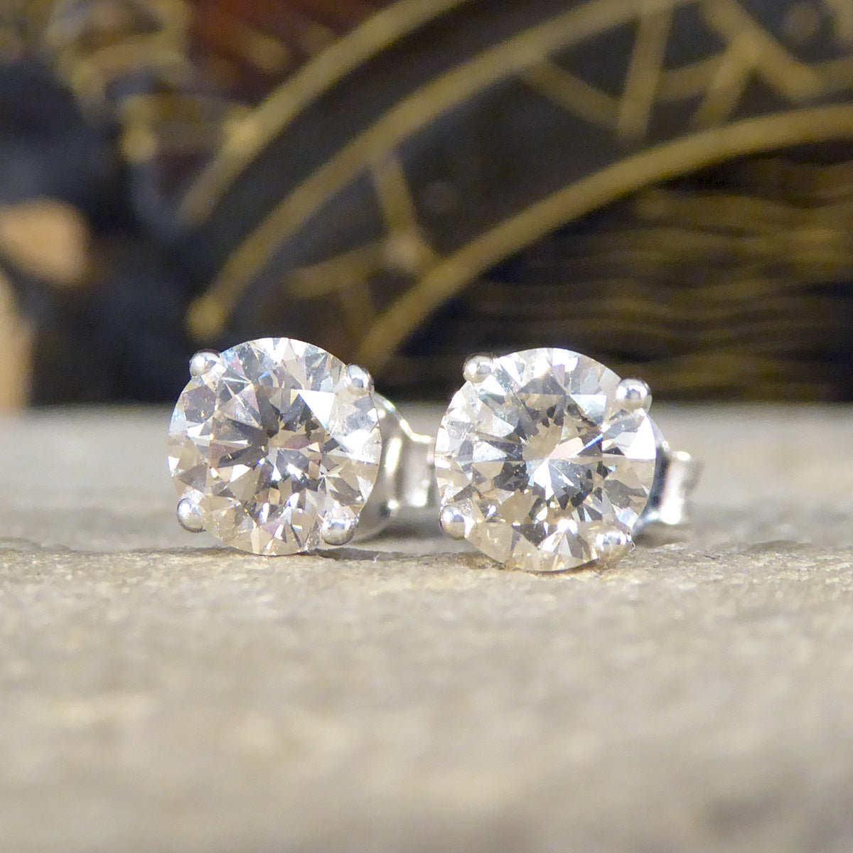 1.67ct Diamond Stud Earrings in 18ct White Gold