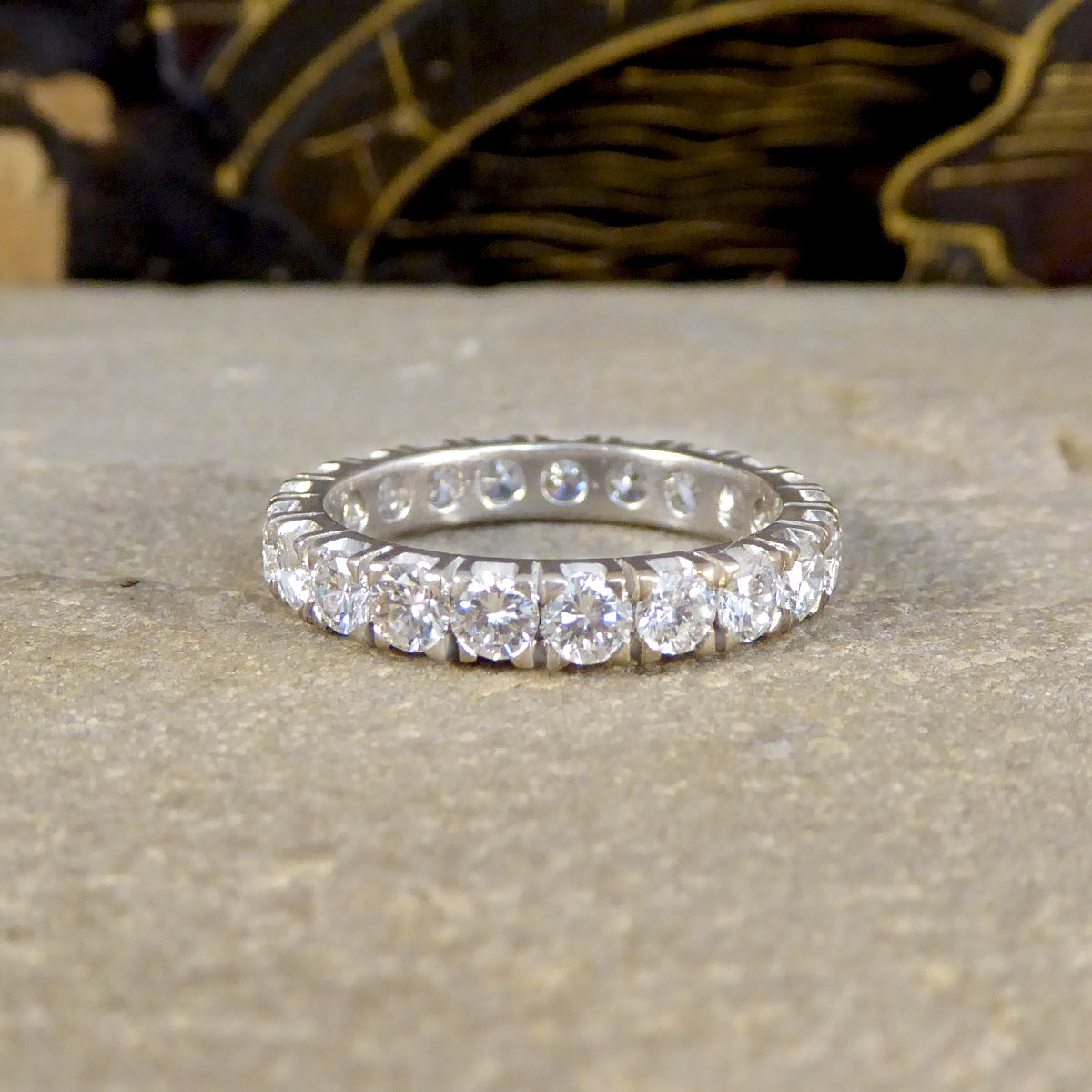 Vintage 2.31ct Diamond Full Eternity Ring in Platinum - Wharfedale Antiques